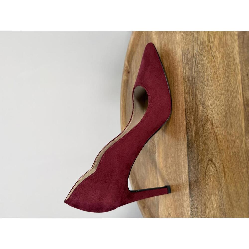 French Connection Burgundy Suede Pointed Toe Stiletto Heels Size 9 NWB - Picture 12 of 14